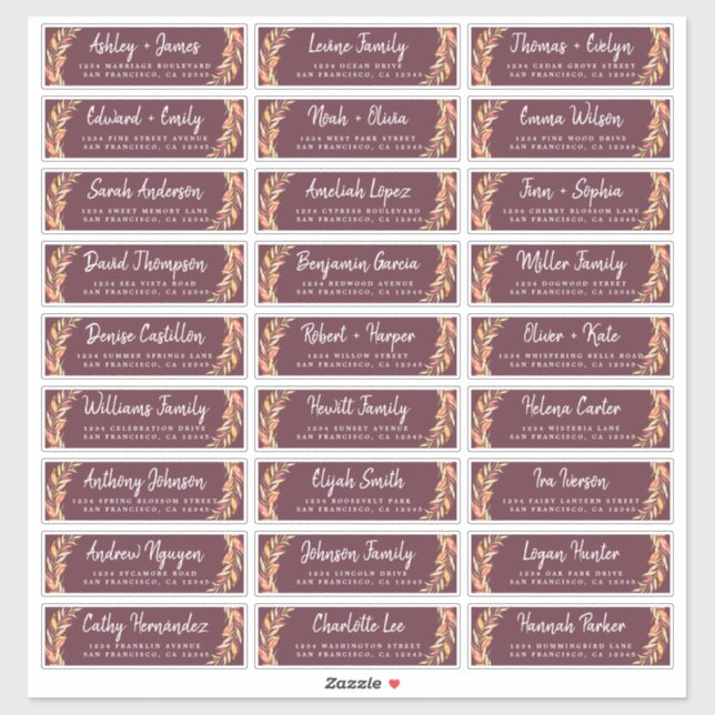 Fall Love Autumn Foliage Étiquettes de adresse inv (Feuille)