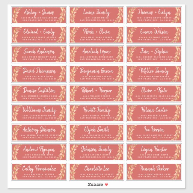 Fall Love Autumn Foliage Étiquettes de adresse inv (Feuille)