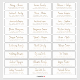 Fall Love Gold Script Étiquettes de adresse invité