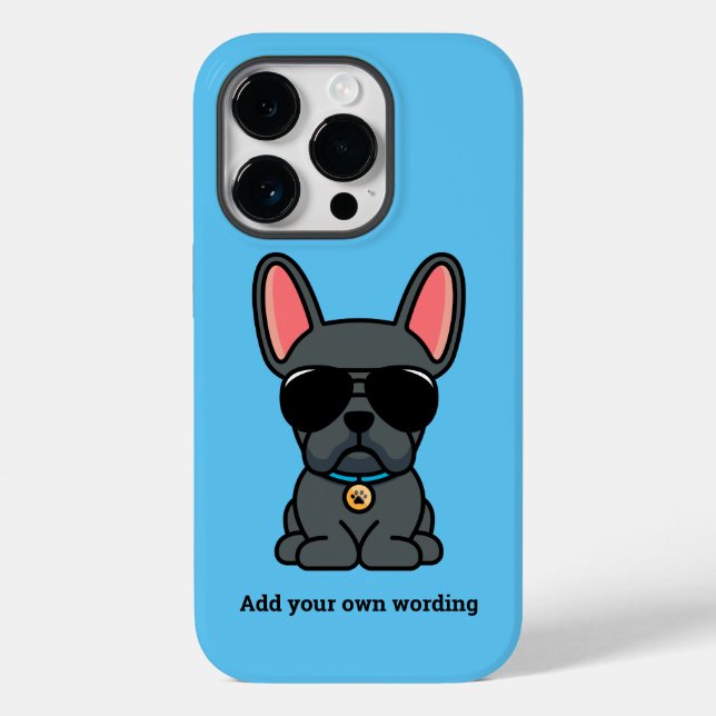Fall Male Blue French Bulldog Case-Mate iPhone 14 Pro Hülle (Rückseite)