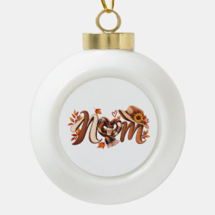 Fall-Mama-Gemütlicher-Herbst-Kaffeeschlüsselanhäng Keramik Kugel-Ornament