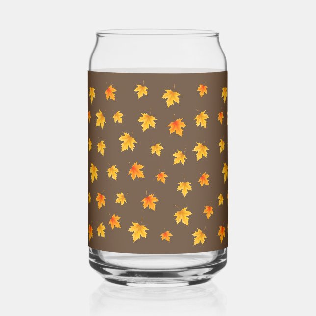 Fall Maple-Blätter Dosenglas (Vorderseite)