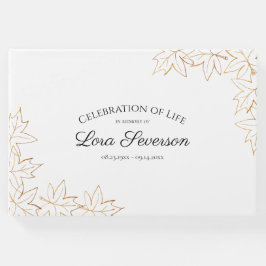 Fall Maple Blätter Feier zum Gedenken an das Leben Gästebuch