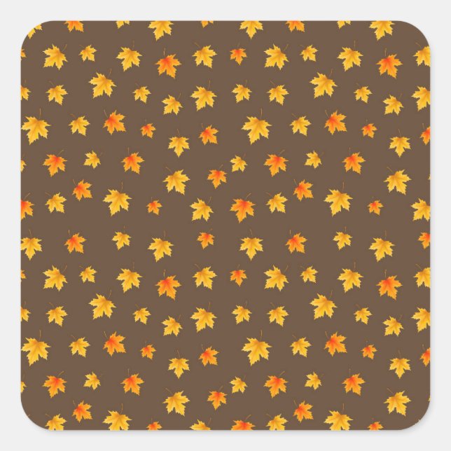 Fall Maple-Blätter Quadratischer Aufkleber (Vorderseite)