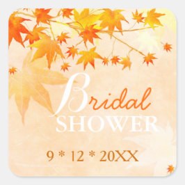 Fall Maple Elegance Brautparty Quadratischer Aufkleber