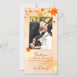 Fall Maple Elegance Hochzeit Danke Foto Card