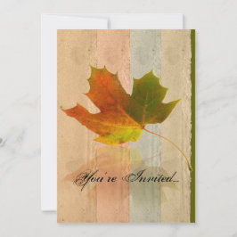 Fall Maple Leaf auf Papier Hochzeit Einladung