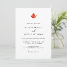 Fall Maple Leaf Moderne Minimalistische Hochzeit
