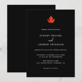 Fall Maple Leaf Moderne Minimalistische Hochzeit Einladung