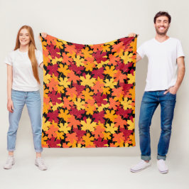 Fall Maple Leaf Muster Fleecedecke