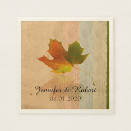 Fall Maple Leaf Wedding Napkin Serviette