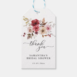 Fall Maroon Floral Pink Burgundy Gastgeschenk Hoch Geschenkanhänger