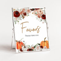 Fall Marsala Burgundy Floral Pumpkin Favoriten