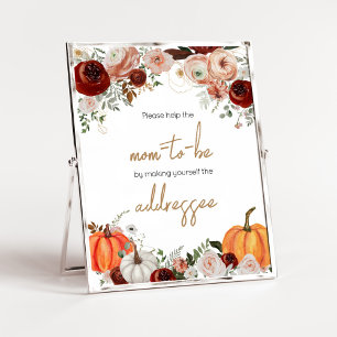 Fall Marsala Burgundy Pumpkin Envelope Station Poster