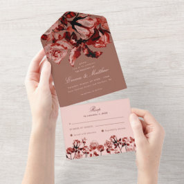 Fall Maximalist Wildblume Garden Elegante Hochzeit All In One Einladung