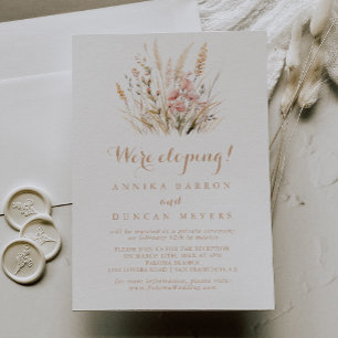 Fall Meadow Wild Floral Elopement Empfang Einladung