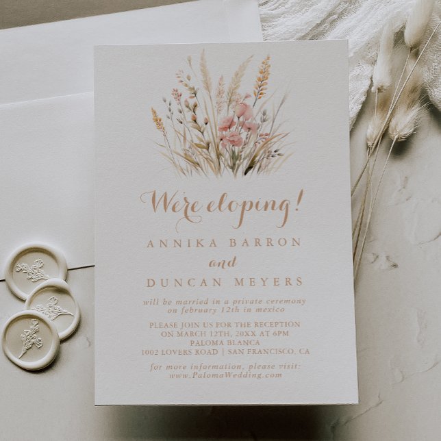 Fall Meadow Wild Floral Elopement Empfang Einladung (Von Creator hochgeladen)