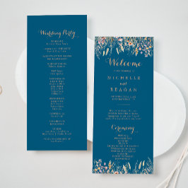 Fall Meadow Wild Floral Wedding Program Programm