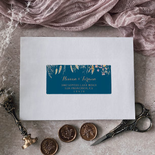 Fall Meadow Wild Floral Wedding RSVP-Adressetikett Adressaufkleber