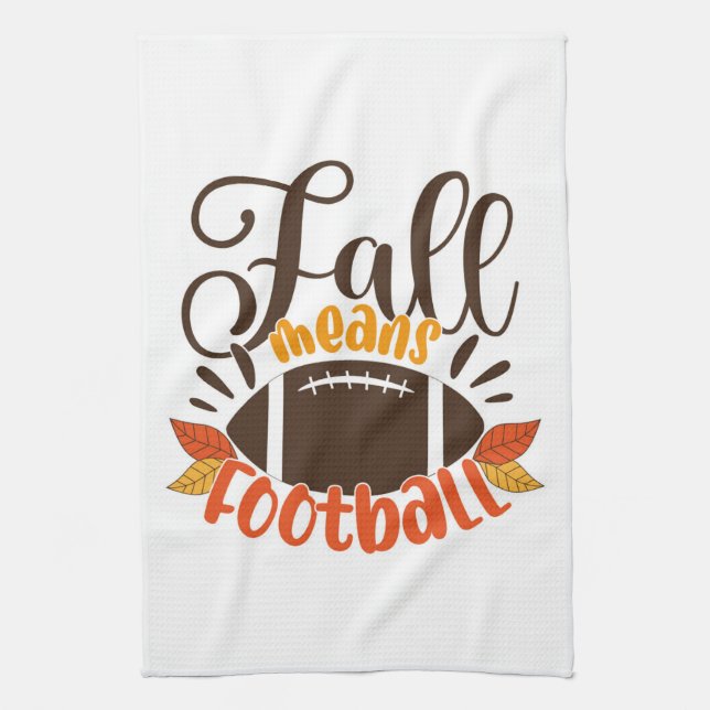 Fall Means Football Geschirrtuch (Vertikal)