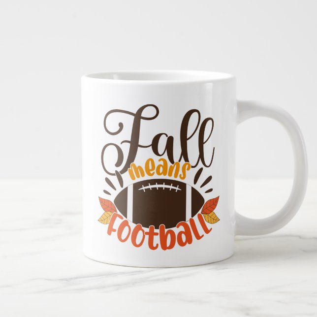 Fall Means Football Jumbo-Tasse (Rechts)