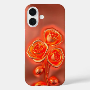 Fall Metallic Orange Rose Case-Mate iPhone 16 Hülle