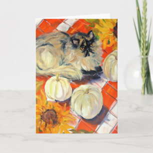 Fall-Miezekatze-Grußkarte Karte