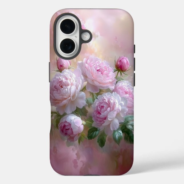 Fall mit floralem Telefon, iPhone 16 Fall, Niedlic Hülle (Rückseite)