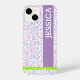 Fall mit floralen Personalisierten Namen iPhone iPhone 14 Hülle