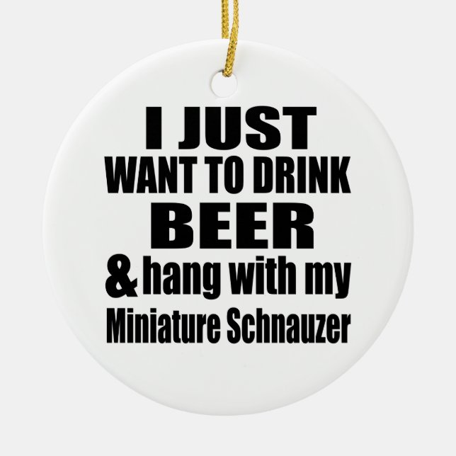 Fall mit meinem Zwergschnauzer Keramik Ornament (Vorne)