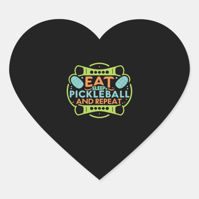 Fall mit Pickleball Herz-Aufkleber (Vorderseite)