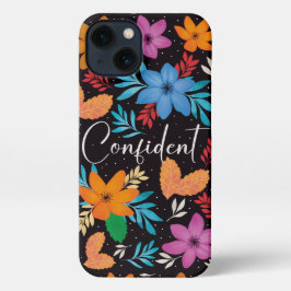Fall mit voller Blume und zuversichtlicher Einstel iPhone Hülle