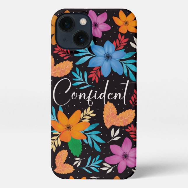Fall mit voller Blume und zuversichtlicher Einstel iPhone Hülle (Rückseite)