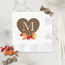 Fall Monogram Brautparty oder Hochzeit Serviette