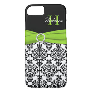 Fall Monogram Limon Schwarz-weiß Damask iPhone 7 Case-Mate iPhone Hülle