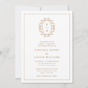 Fall Monogram Wedding Einladung