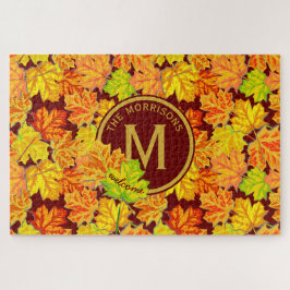 Fall Monogramm Ahorn Blätter Herbstblatt Muster