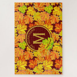 Fall Monogramm Ahorn Blätter Herbstblatt Muster