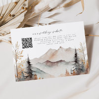 Fall Mountain QR Code Wedding Details Card