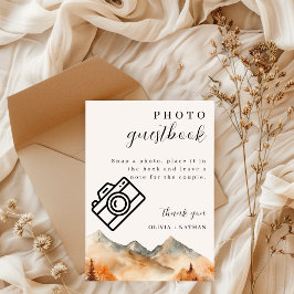 Fall Mountain Wedding Foto Gästebuchkarte Einladung