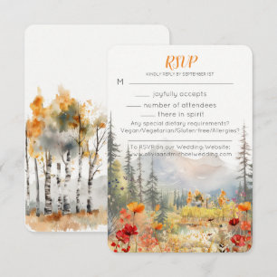 Fall Mountain Wedding RSVP Card
