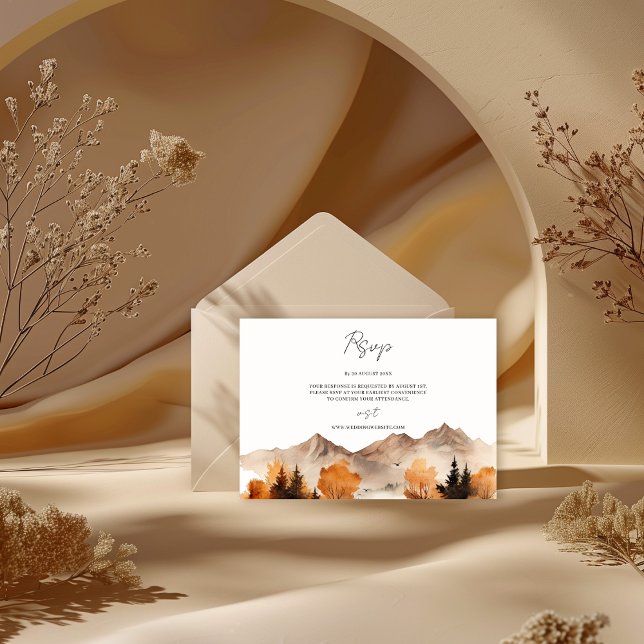 Fall Mountain Wedding Rsvp Card Karte (Von Creator hochgeladen)