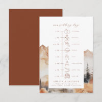 Fall Mountain Wedding Timeline mit Symbolen