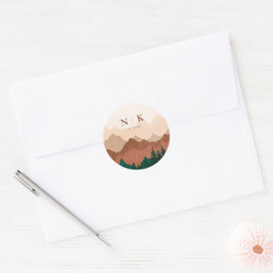 Fall Mountain WeddingTerracotta Round Sticker