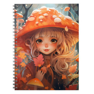 Fall Mushroom Girl Cotattcore SpiralNotebook Notizblock