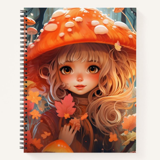 Fall Mushroom Girl Cotattcore SpiralNotebook Notizbuch (Vorderseite)