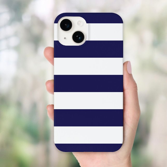 Fall Navy Blue Wide Stripe iPhone Case-Mate iPhone Hülle (Von Creator hochgeladen)