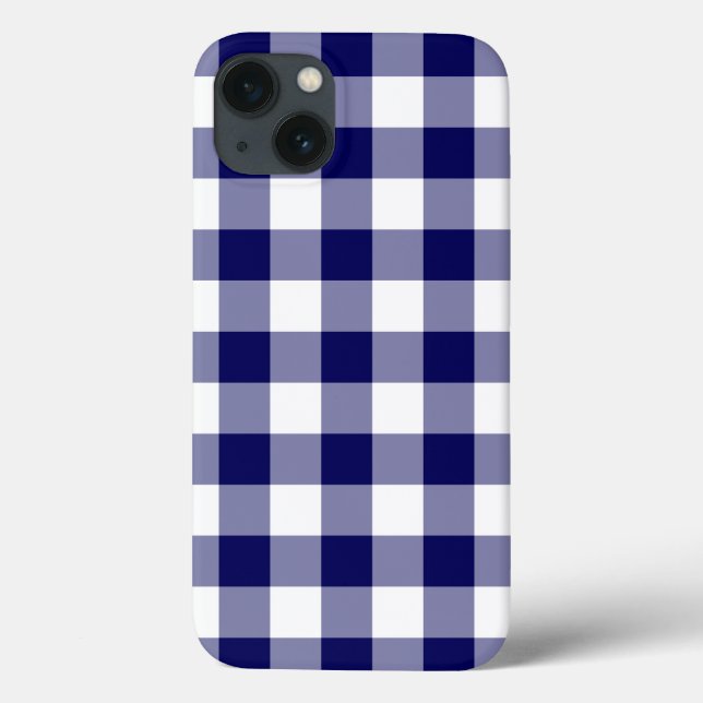 Fall Navy und White Gingham Pattern iPhone 8/7 Case-Mate iPhone Hülle (Rückseite)