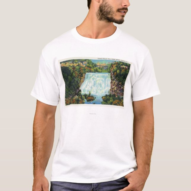 Fall-Nebenfluss-Schlucht-Ansicht, Ithaca fällt T-Shirt (Vorderseite)