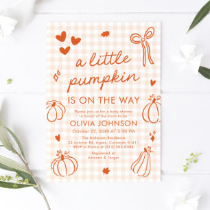 Fall Niedliche Hand gezogen ein wenig Pumpkin Baby Einladung